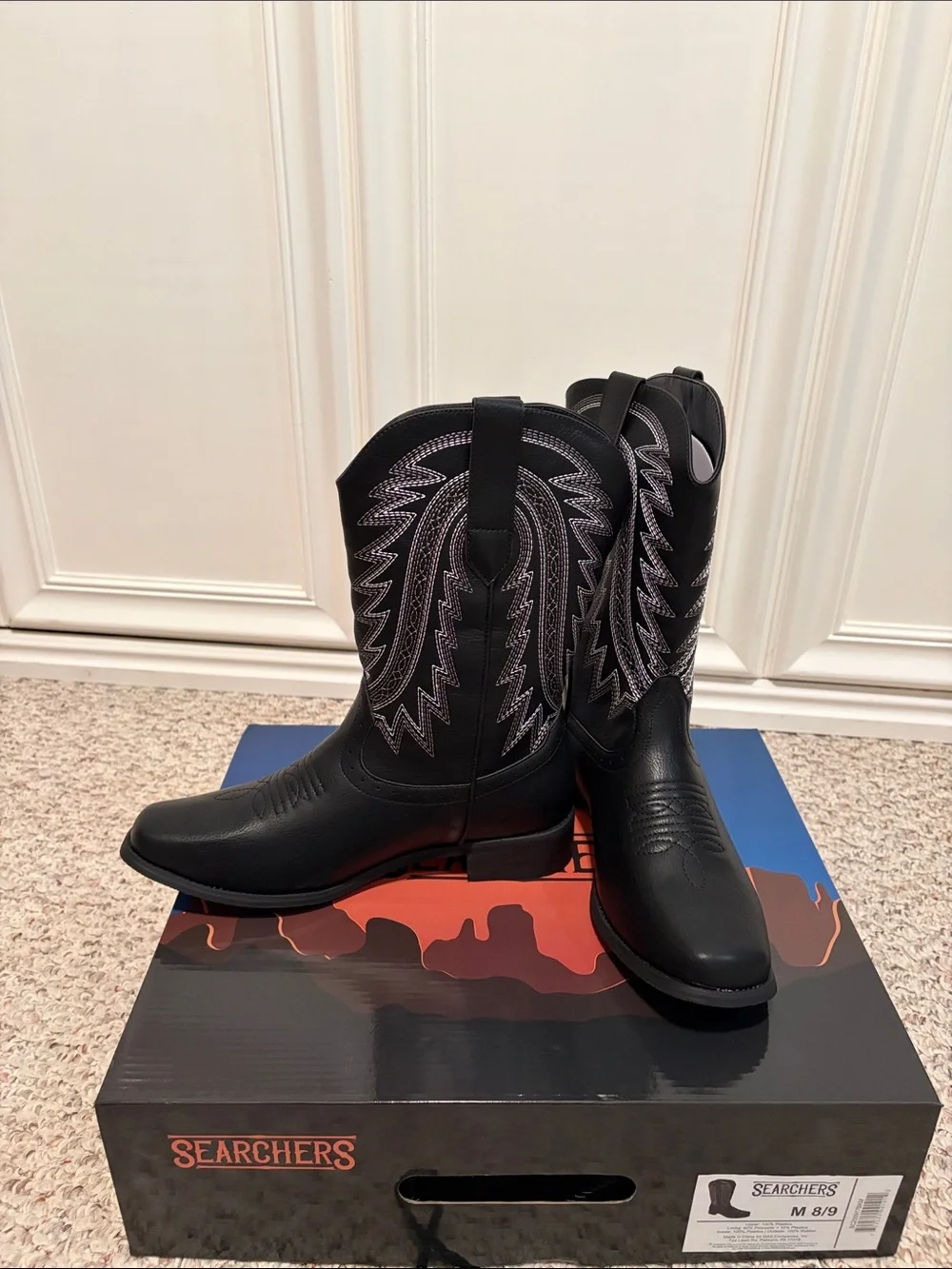 Men's Black Western Pull-On Boots